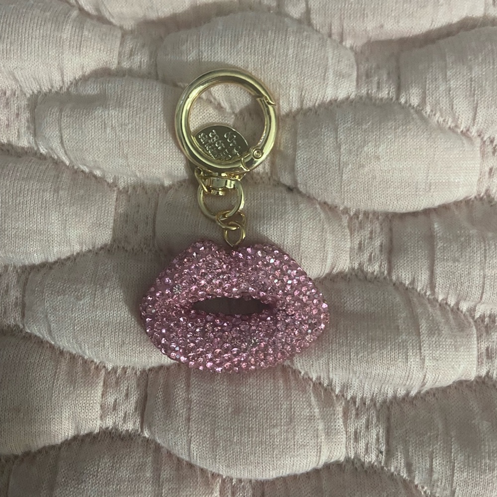 Pink Glitter Lip Keychain/Bag Charm